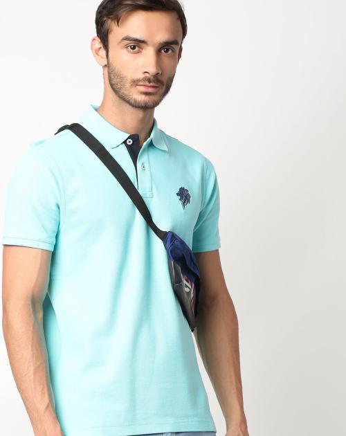 Slim Fit Polo T-shirt with Placement Logo