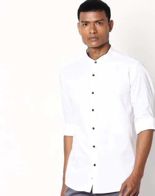 Buy Band Collar Cotton Shirt Online at Best Prices in India JioMart.