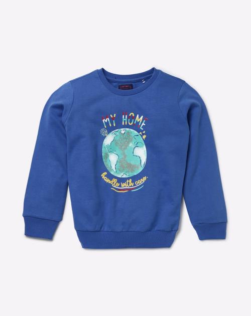 Graphic Print Crew-Neck Sweatshirt