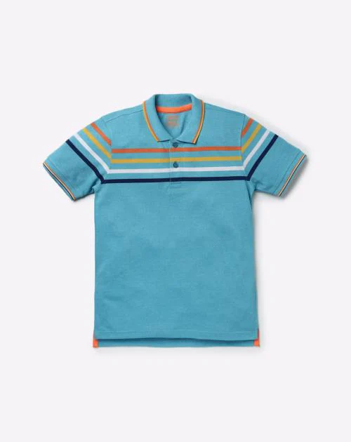 Buy Polo T-shirt with Placement Stripes Online at Best Prices in India ...