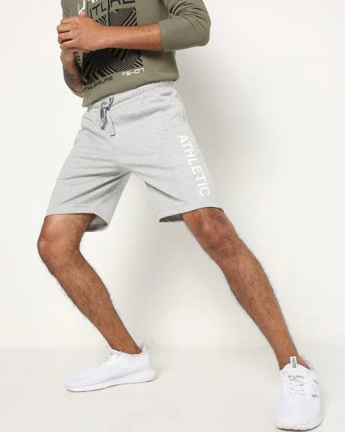 Typographic Print Shorts with Slip Pockets