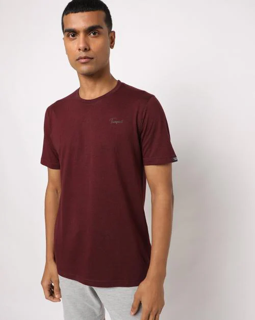 Regular Fit Crew-Neck T-Shirt with Placement Logo