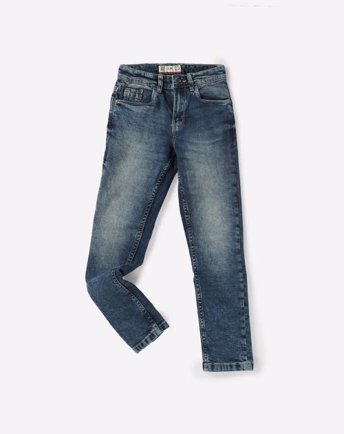 Mid-Wash Slim Fit Jeans