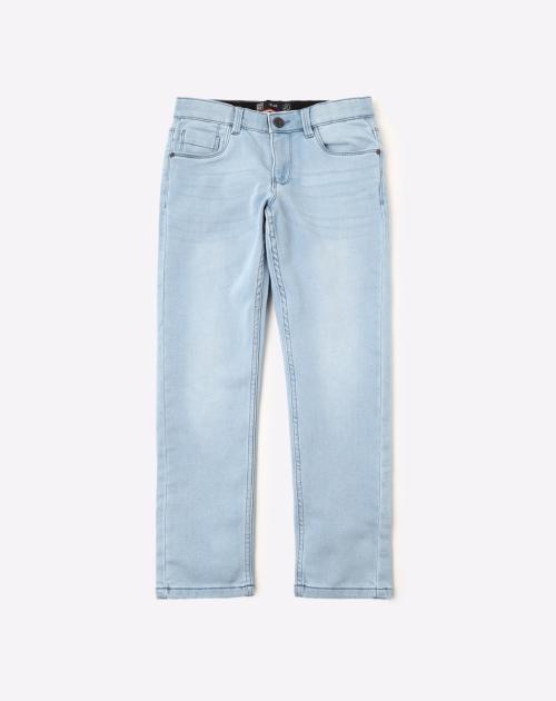 Washed Mid-Rise Jeans