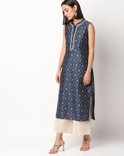 Printed Straight Kurta & Palazzo Set