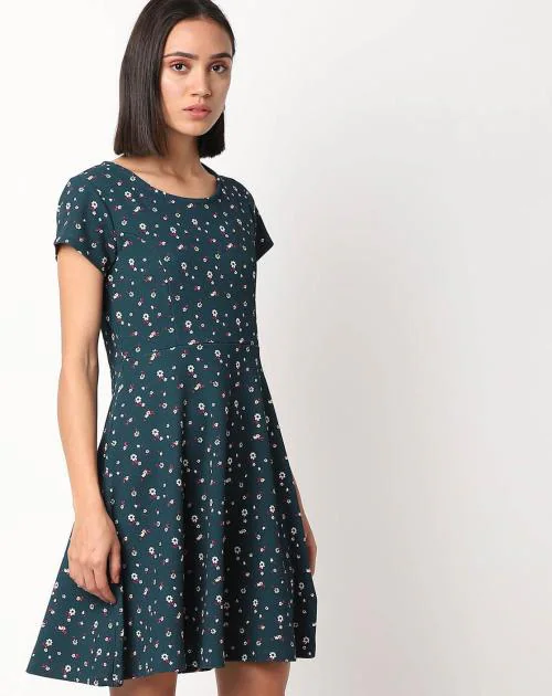 Floral Print Fit & Flare Dress