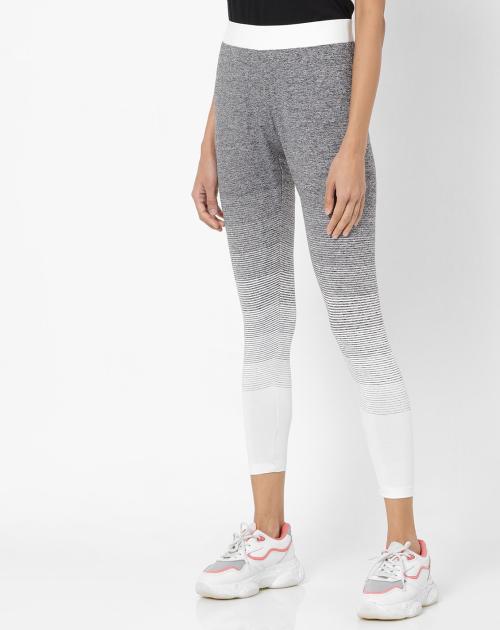 Ombre-Dyed & Striped Sports Leggings