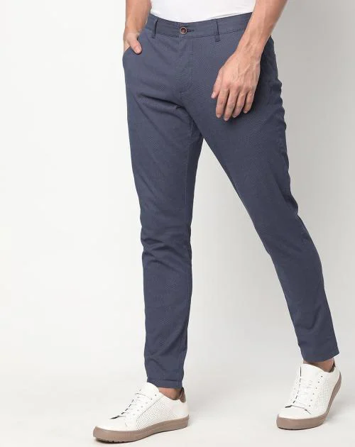 Textured Flat-Front Trousers