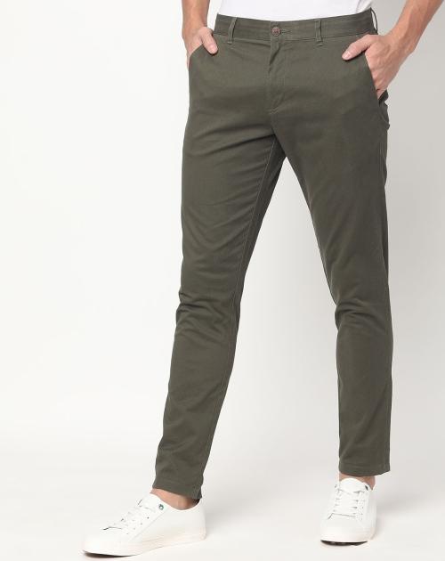 Textured Flat-Front Trousers
