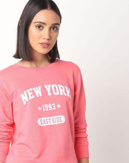 Typographic Print Crew-Neck Sweatshirt