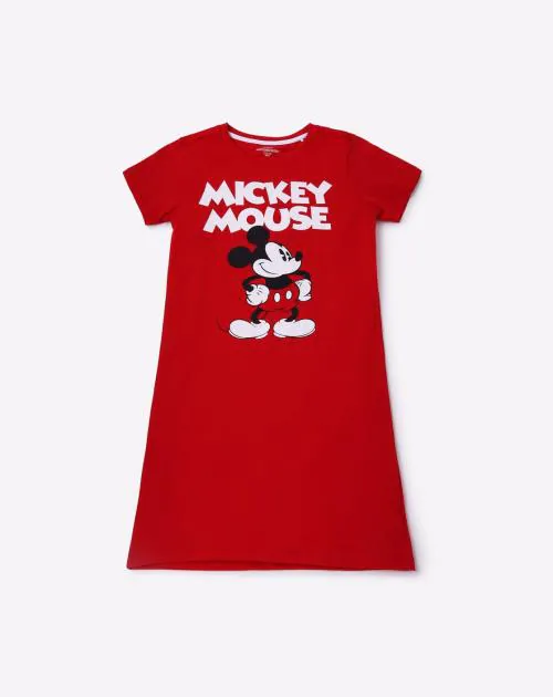 Mickey Mouse Print T-shirt Dress