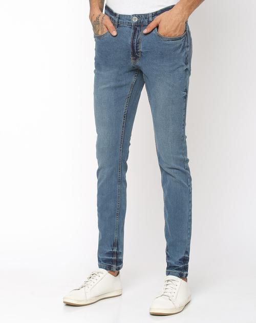 Men Lightly Washed Slim Fit Jeans
