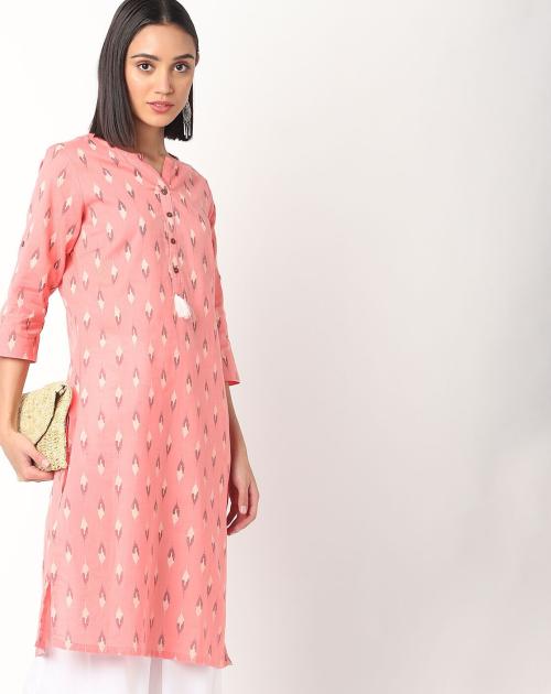 Ikat Print Straight Kurta