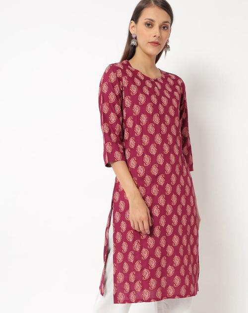 Paisley Block Print Straight Kurta