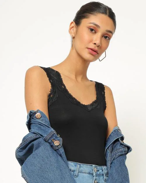 Camisole with Lace Insert