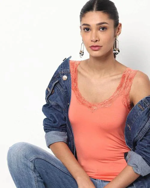 Camisole with Lace Straps