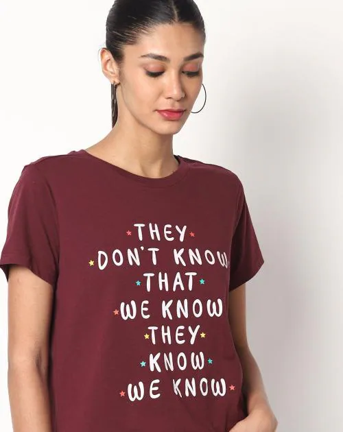 Typographic Print Crew-Neck T-shirt