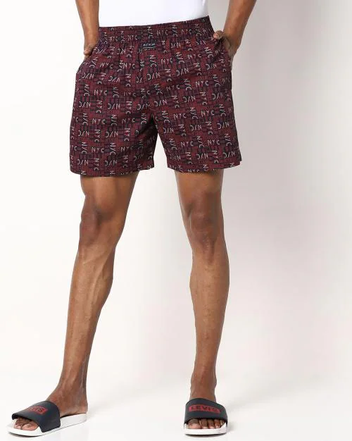 Typographic Print Boxers with Insert Pockets