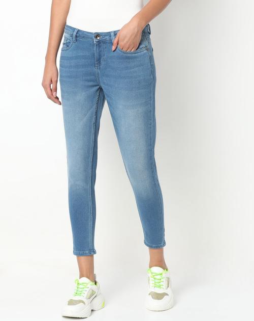 Knitted Cropped Skinny Jeans