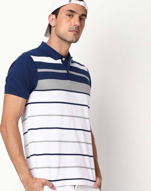 Striped Slim Fit Polo T-shirt