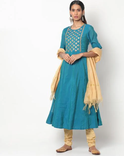 Embellished A-line Kurta Set