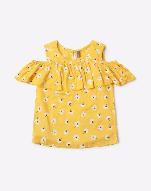 Floral Print Cold-Shoulder Top