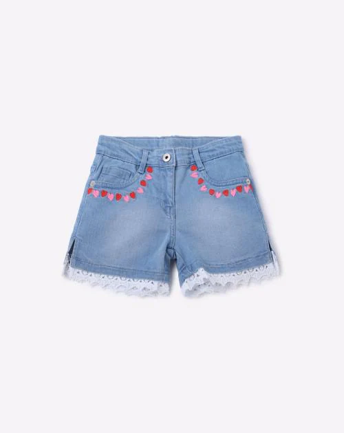 Shorts with Lace Inserts