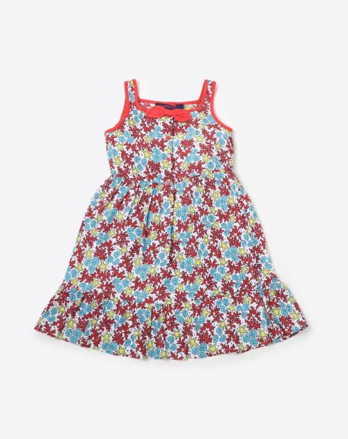 Coral Reef Print Fit & Flare Dress