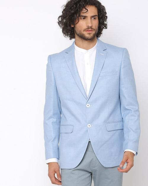 Single-Breasted Blazer with Welt Pocket