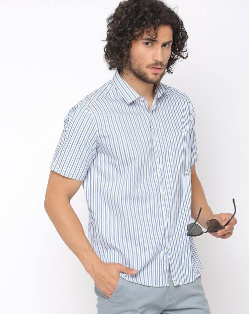 Striped Shirt with Patch Pocket