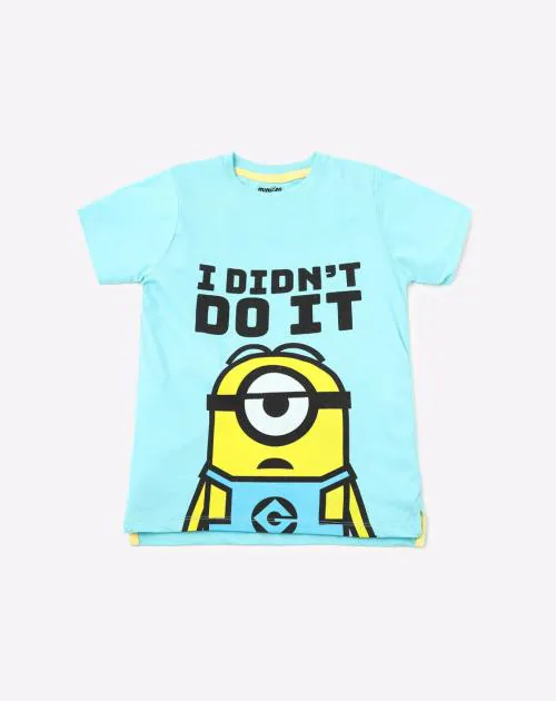 Minion Print Round-Neck T-shirt