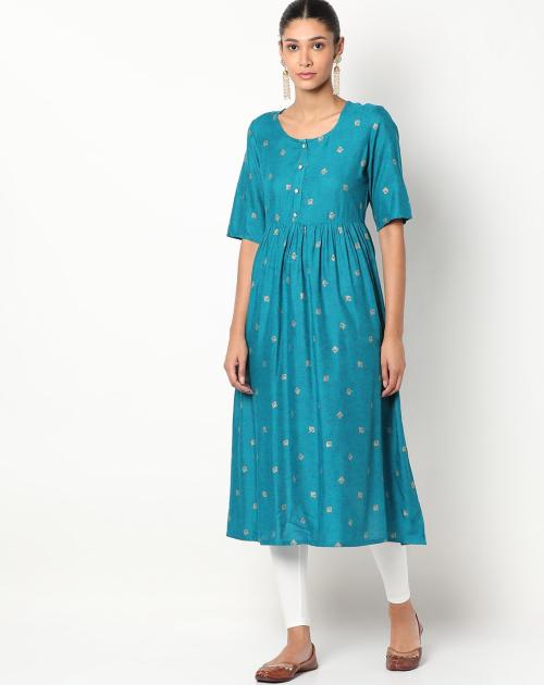 Printed Flared Kurta