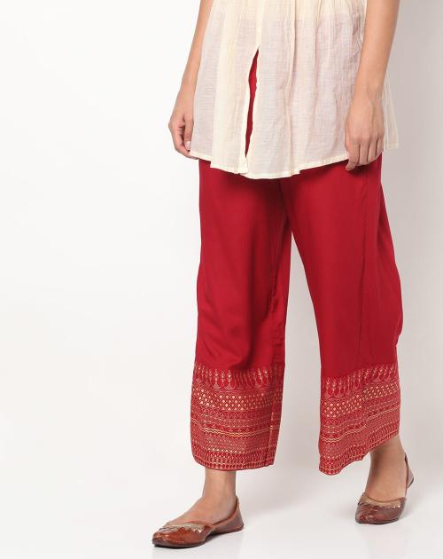 Pallazos with Printed Hems