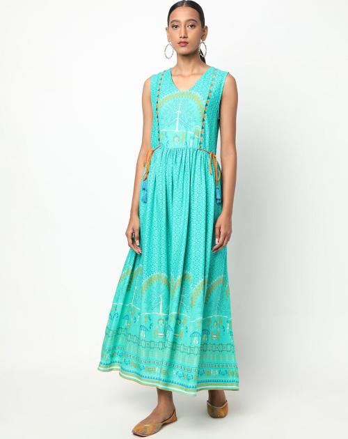 Printed Flared Maxi Dress