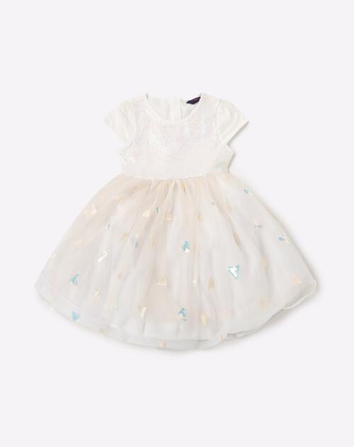 Sequinned Fit & Flare Dress