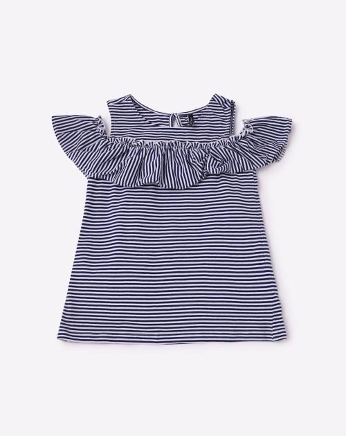 Striped Cold-Shoulder Top