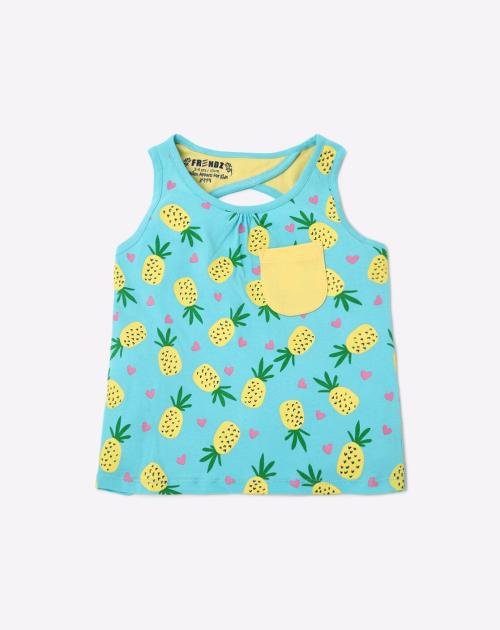 Pineapple Print Sleeveless Top