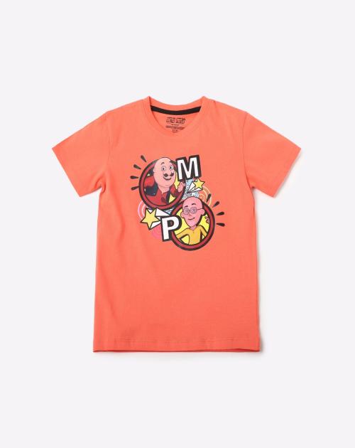 Motu Patlu Print Round-Neck T-shirt