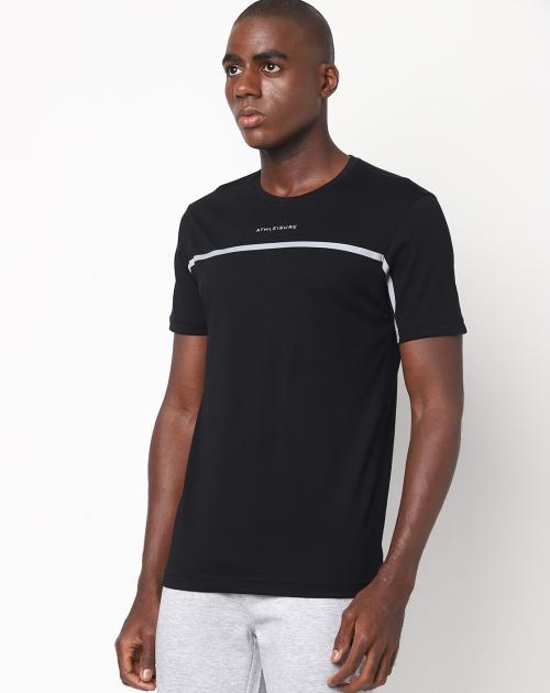 Crew-Neck T-shirt with Placement Stripe