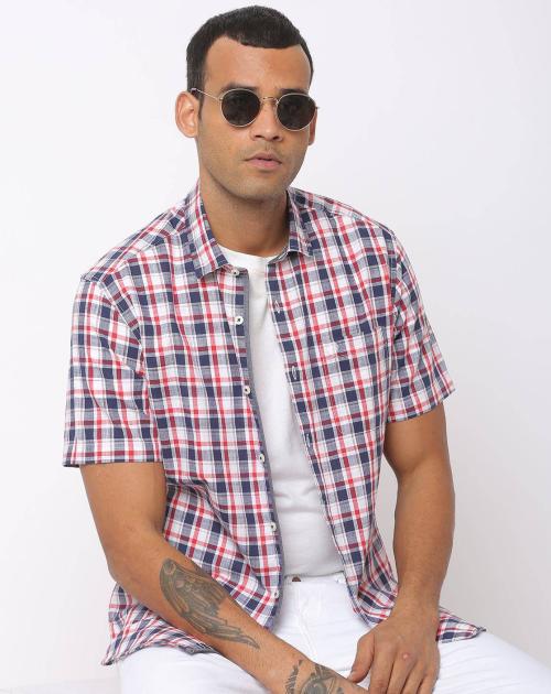 Checked Shirt with Short Sleeves