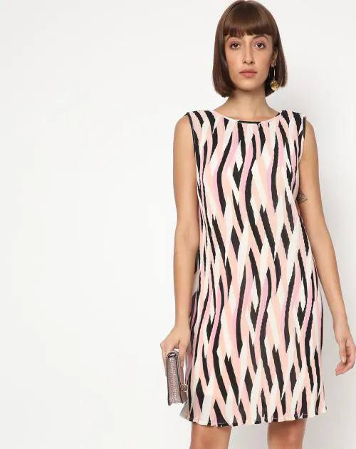 Printed Sleeveless Shift Dress