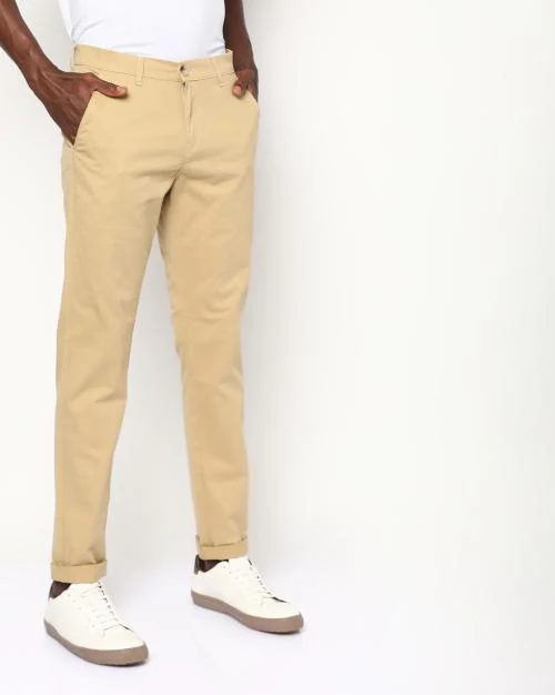 Slim Fit Flat-Front Chinos