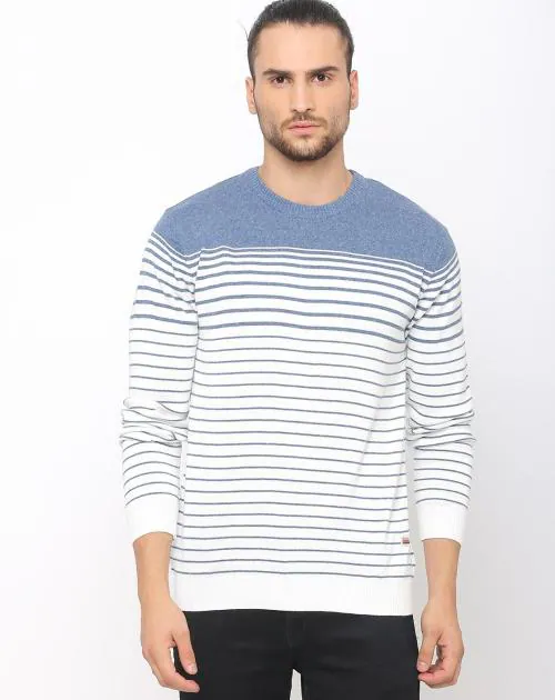 Striped Crew-Neck Pullover