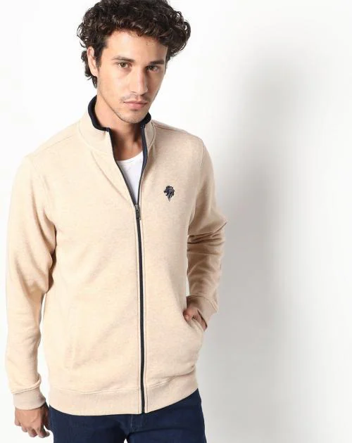 Turtle-Neck Zip-Front Sweatshirt