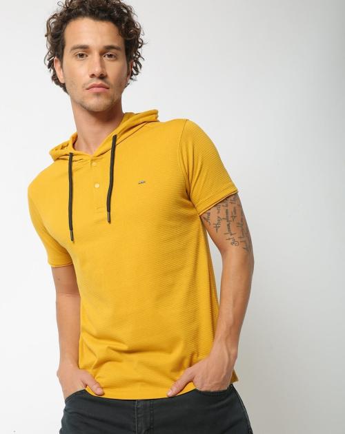 Hooded Henley T-shirt