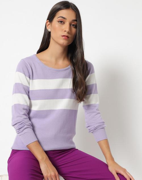 Striped Round-Neck Pullover