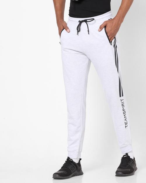 Men Joggers with Printed Side Panel