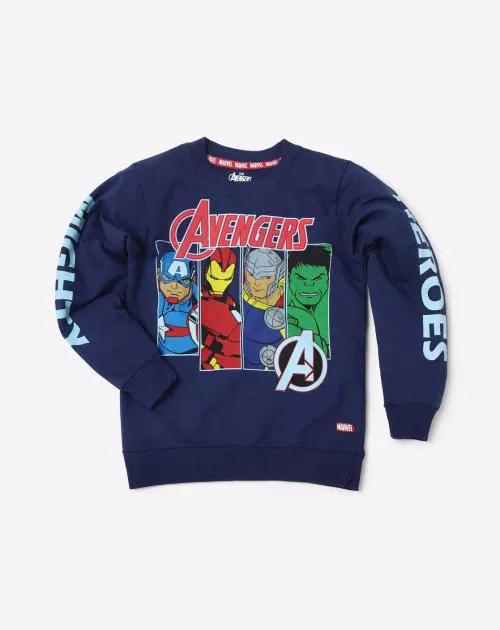 Avengers Print Crew-Neck Sweatshirt