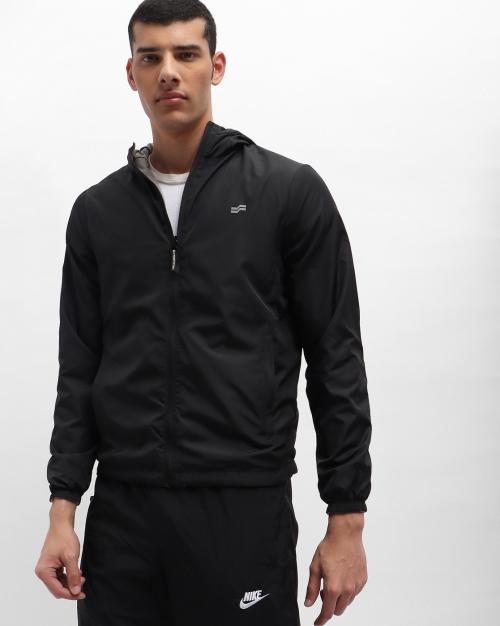 Zip-Front Hooded Reversible Bomber Jacket