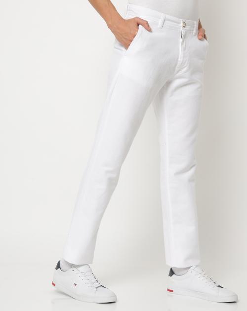 Buy FlatFront Tapered Chinos with Insert Pockets Online at Best Prices